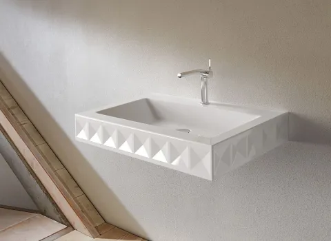 Waschtisch BetteLoft Ornament in Weiß als Wandmontage