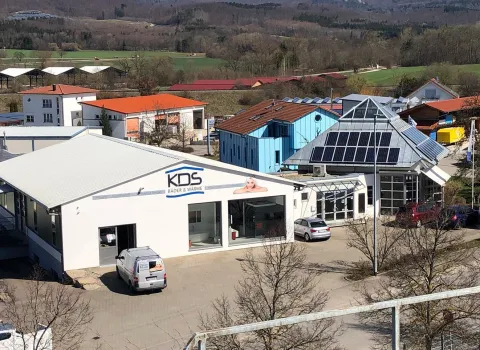 Aufnahme des KDS-Gebäudes von oben.