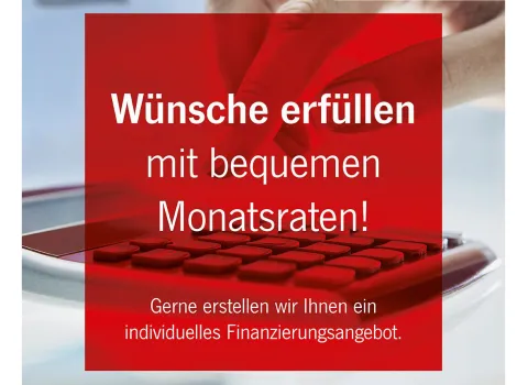 Werbegrafik von KDS Bäder & Wärme und Cronbank mit roter Textfläche.