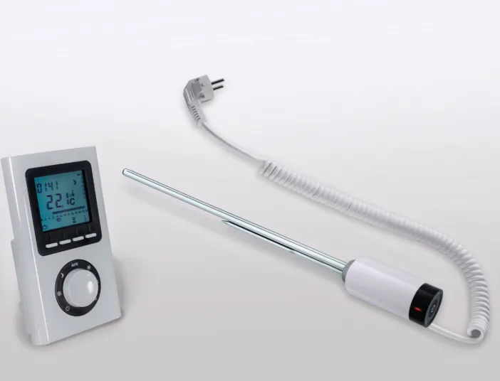 Ein elektrisches Heizstab-Set mit einem digitalen Thermostat und einem langen Kabel, ideal zur Steuerung von Heizkörpern.
